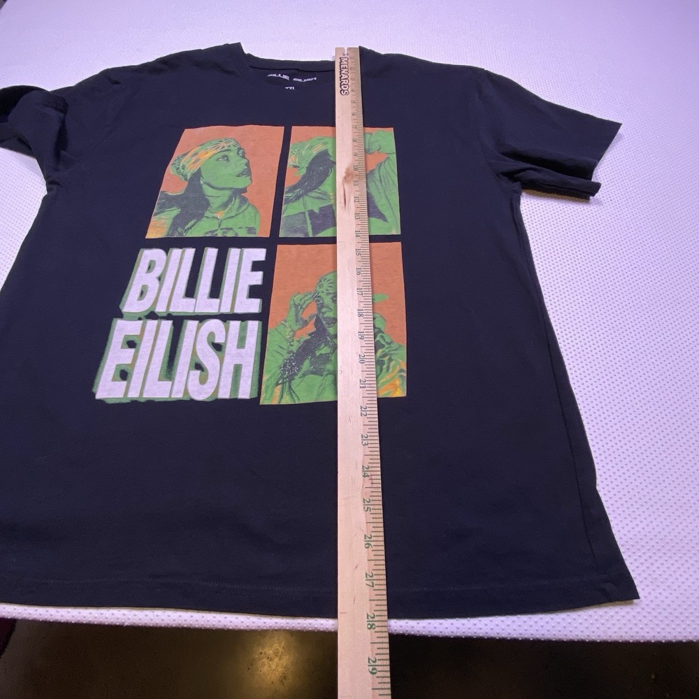Billie Eilish 3 Photo Graphic Short Sleeve Cotton Lash Music T-Shirt XXL - Picture 4 of 5